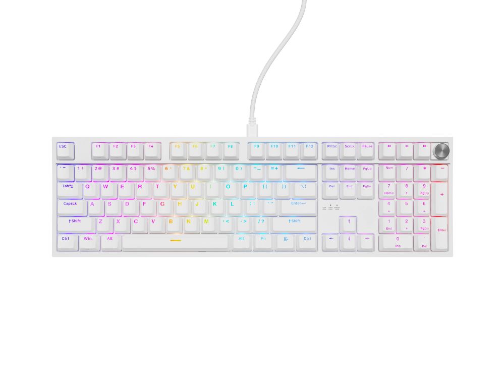 Компьютерная клавиатура Genesis  Thor 404 | Mechanical Gaming Keyboard | Wired | US | White | USB | Gateron Yellow Pro