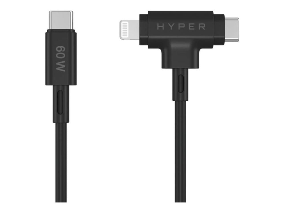 Cable HYPER  Juice Silicone USB-C to USB-C and Lightning Hybrid 60W Cable
