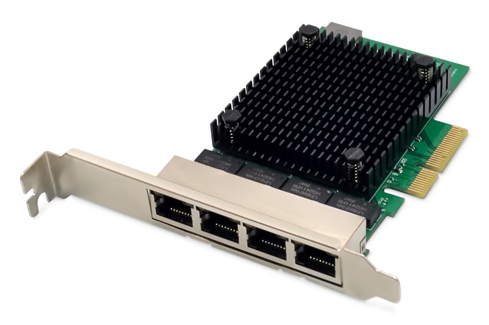 Üleminek Digitus  DN-10136 4-Port RJ45 RTL8125B, 2.5 GBits Server NIC