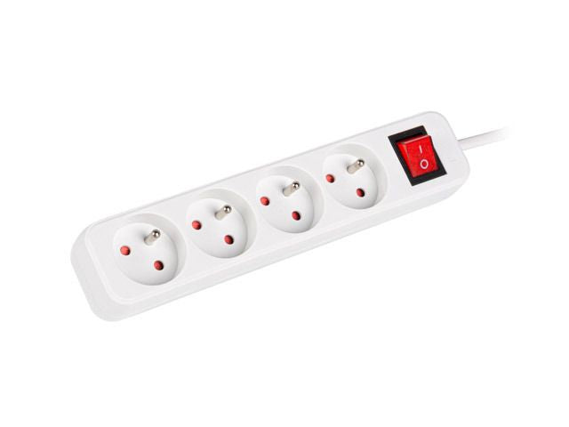 Servers Lanberg  Cable Power Strip, 4X French Outlets with Switch, Quality-Grade Copper, 1.5 m | PS1-04E-0150-W