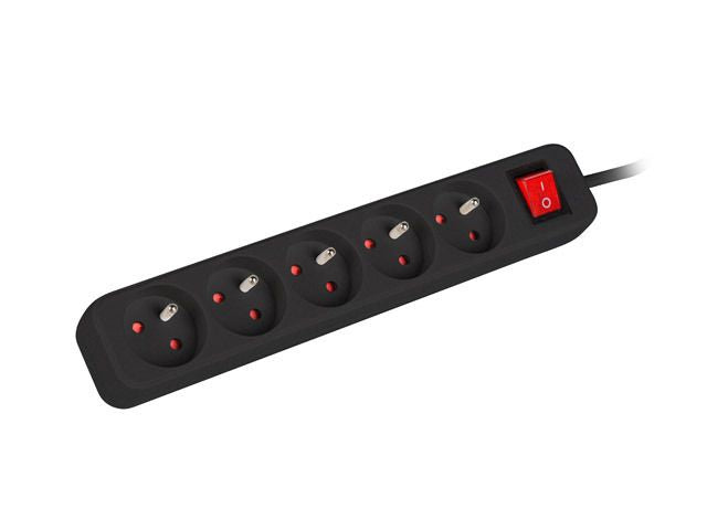 Серверы Lanberg  Cable Power Strip, 5X French Outlets with Switch, Quality-Grade Copper, 1.5 m | PS1-05E-0150-BK