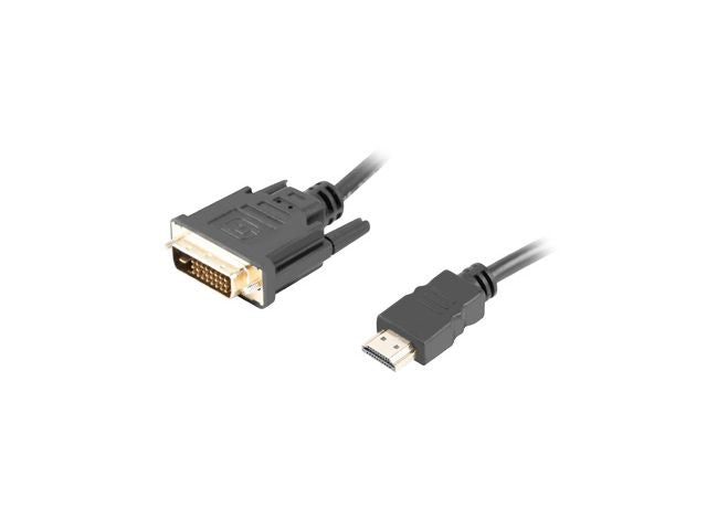 Monitori tarvik Lanberg  HDMI to DVI-D Cable Dual Link with Gold-Plated 4K Connectors | CA-HDDV-20CU-0018-BK | HDMI to DVI-D | 1.8 m