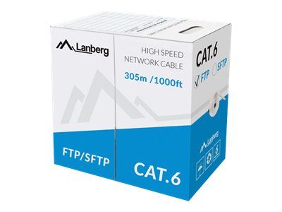 Аксессуар для мониторов Lanberg  LAN Cable Cat.6 FTP, Solid CU Grey CPR + Fluke Passed | LCF6-11CU-0305-S | 305 m