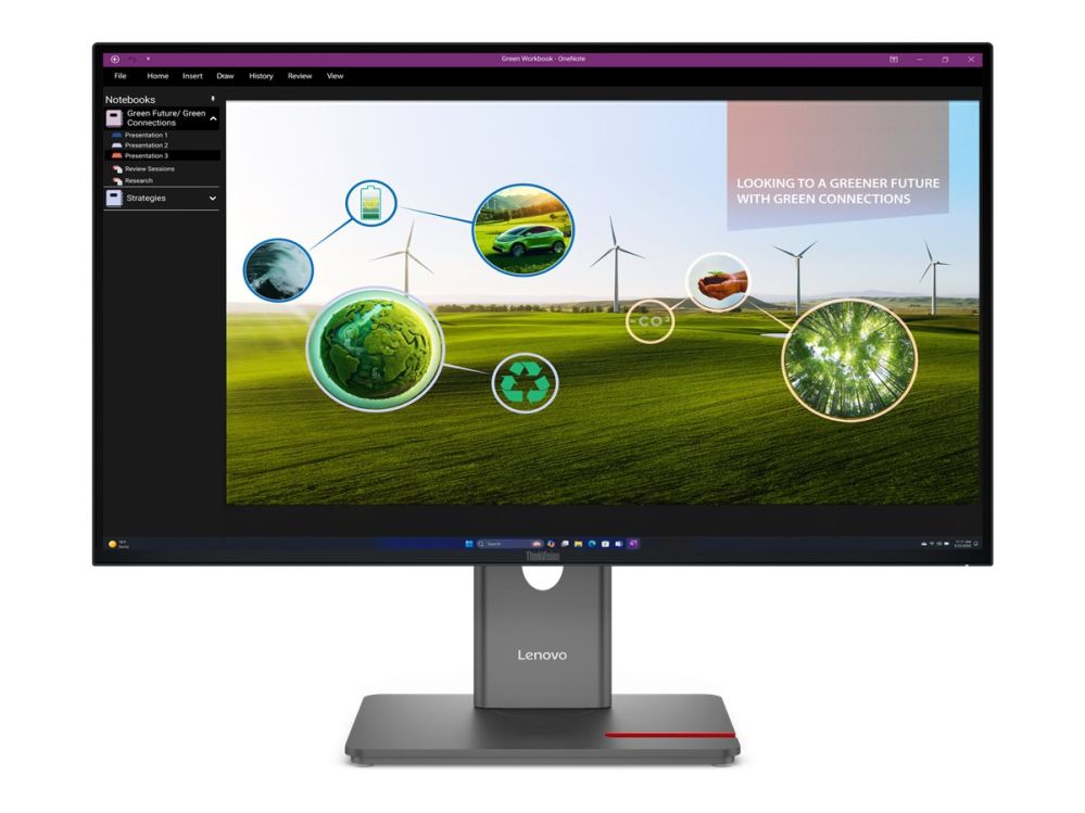 Monitor Lenovo  ThinkVision | P27Q-40 | 27 " | IPS | 16:9 | 120 Hz | 4 ms | 350 cd/m² | HDMI ports quantity 1 | Eclipse black | Warranty 36 month(s)