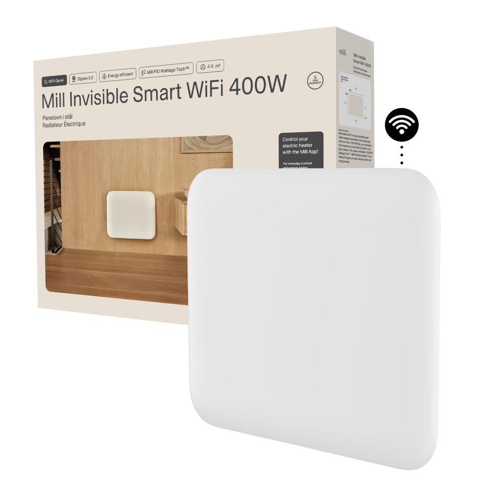 Radiaator Mill  Invisible Smart WiFi Heater | PA400WIFI4 | Panel Heater | 400 W | Suitable for rooms up to 4-6 m² | White | IPX4