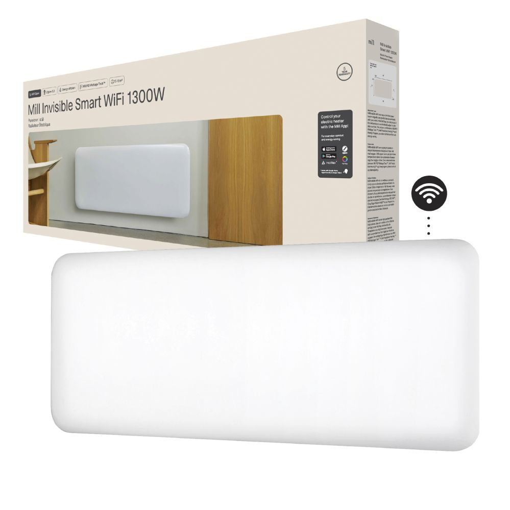Radiaator Mill  Invisible Smart WiFi Heater | PA1300WIFI4 | Panel Heater | 1300 W | Suitable for rooms up to 15-19 m² | White | IPX4