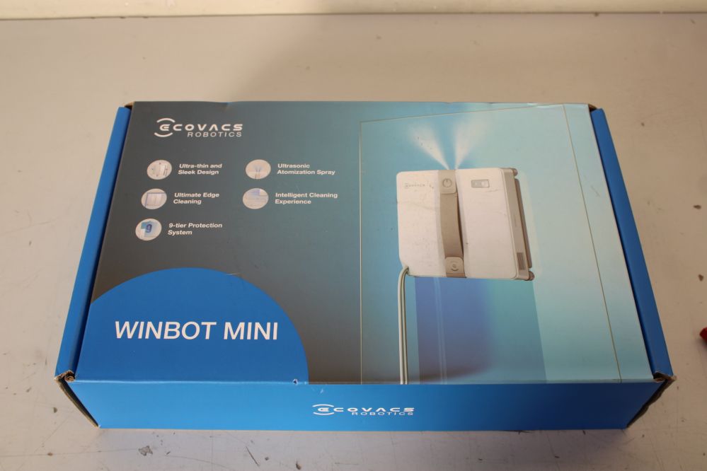 Портативный компьютер Ecovacs  SALE OUT.  Window cleaning robot WINBOT MINI, Auto-Spray, Steady climbing system, WIN-SLAM 3.0, Grey |  Windows Cleaner Robot | WINBOT MINI GREY | Corded | Grey | DAMAGED PACKAGING, USED, DIRTY, USED LIQUID BOTTLE