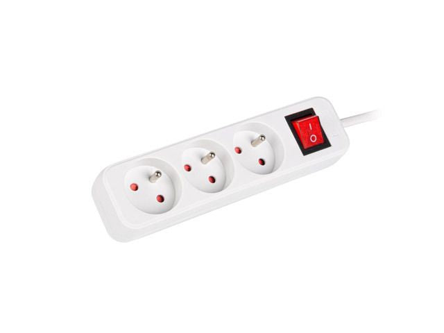 Servers Lanberg Cable Power Strip 3M 3X French Outlets with Switch, Quality-Grade Copper | PS1-03E-0300-W