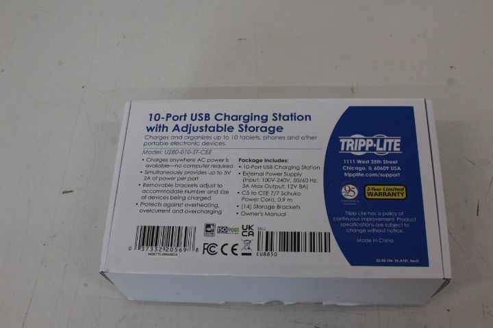 Other Computer Accessory Tripp Lite  10 Port USB Charging Station with Adjustable Storage | U280-010-ST-CEE | UNPACKED, SCRATCHED