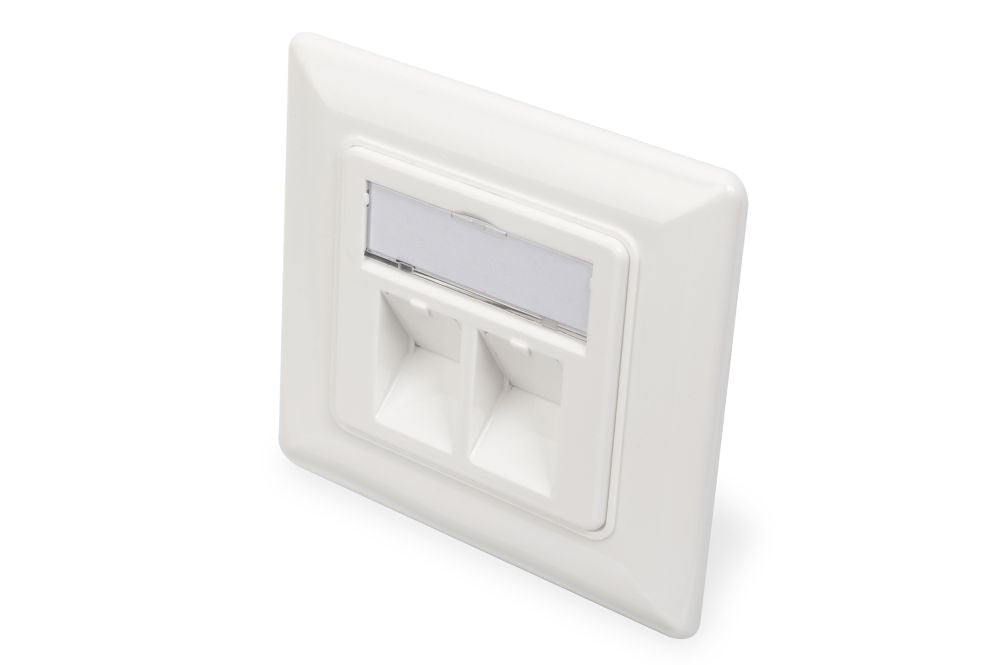 Nutitelefon Digitus  | Wallplate for Keystone Modules, German type, middle plate 50x50 mm, frame 80x80 mm | DN-93801-1