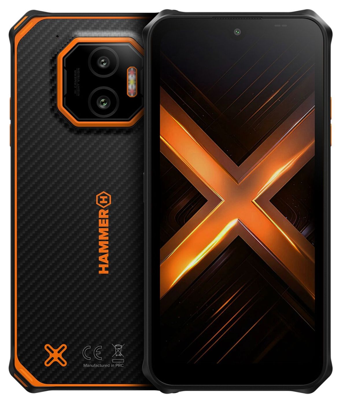 Smartphone Hammer  Energy X2 | Orange | 6.1 " | IPS | 1560 x 720 pixels | Mediatek | Internal RAM 6 GB | 128 GB | Dual SIM | 4G | Main camera resolution 50 MP | Android | 15 | 5000 mAh