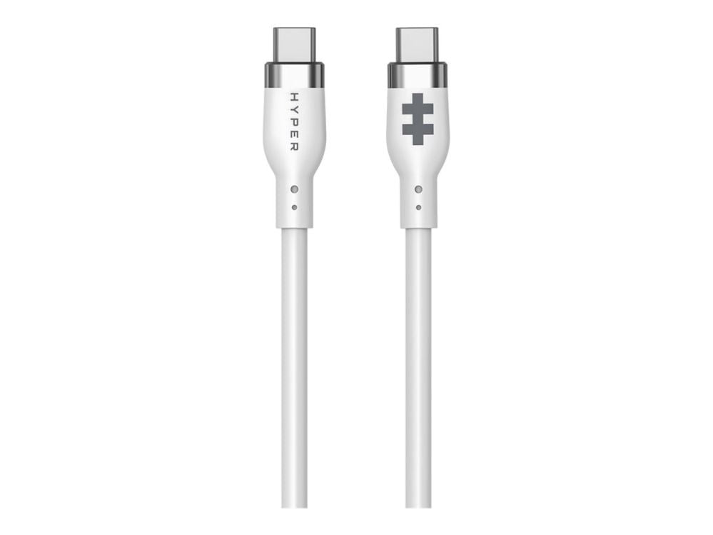 Cable HYPER  1.5m Silicone USB-C to USB-C 60W Charging Cable - White |