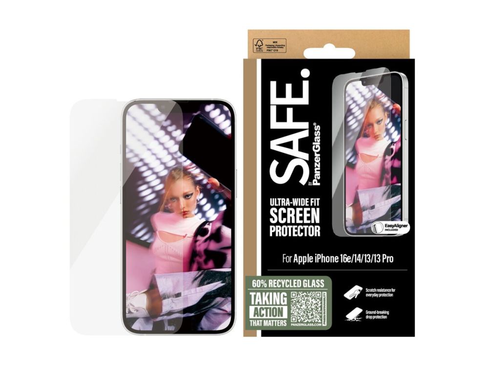 Back panel cover PanzerGlass  Screen protector | Apple | iPhone 16e/14/13/13 Pro | Glass | Transparent | Ultra-Wide Fit W. Aligner