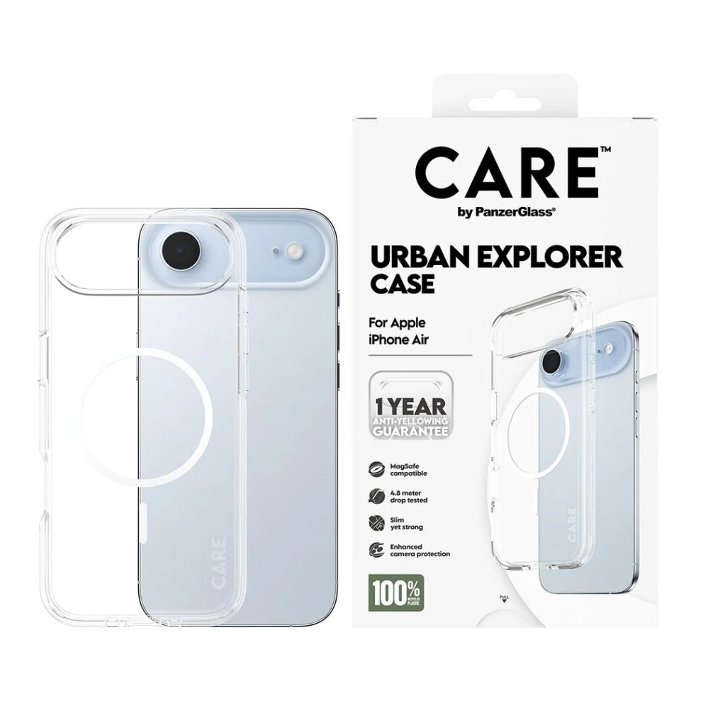 Tagakaaned PanzerGlass  Back cover | Apple | iPhone Air | Recycled plastic | Transparent | Urban Explorer w. White MagSafe