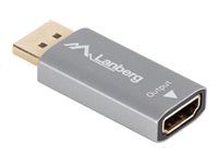 Monitori tarvik Lanberg  HDMI(M)->Displayport(F) Adapter 4K on cable 20cm, Silver