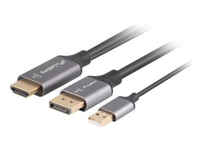 Monitor accessory Lanberg  HDMI(M)->Displayport(M)  cable 1.8m 4K, Black
