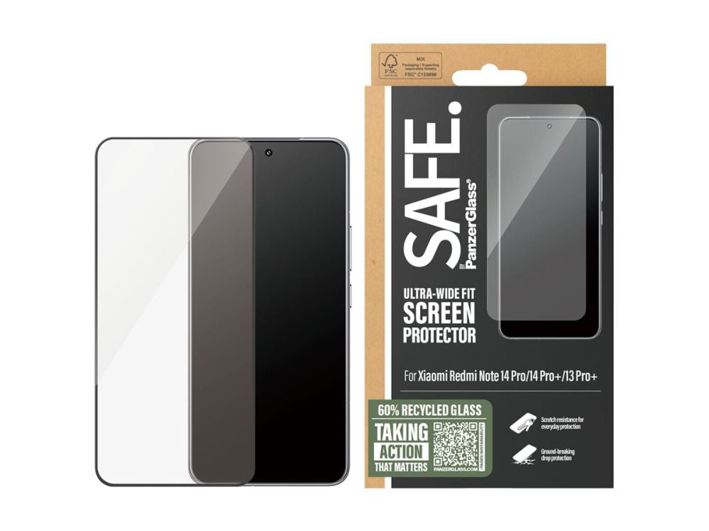 Чехол на заднюю панель PanzerGlass  SAFE. Screen Protector Xiaomi Redmi Note 14 Pro|14 Pro+|13 Pro+|Ultra-Wide Fit |