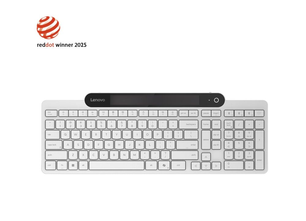 Компьютерная клавиатура Lenovo  800 Self-Charging Bluetooth Keyboard-US English | Keyboard | Bluetooth | US English | White