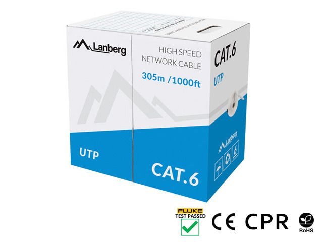 Kaabel Lanberg  | LAN Cable Cat.6 UTP Solid CU CPR + Fluke Passed | LCU6-11CU-0305-S