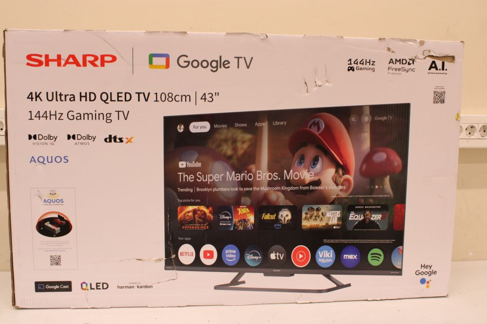 Televiisorid Sharp  SALE OUT.  43HR7265E | 43 | Smart TV | Google TV | Black | DAMAGED PACKAGING