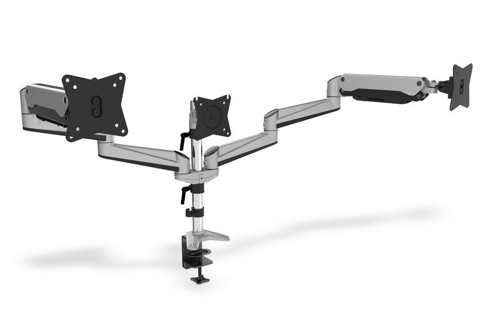 Teleri kinnitus Digitus  Desk Mount | Triple Monitor Gas Spring Mount DA-90363 | Adjustable Height, Tilt, Swivel | 15-27 " | Maximum weight (capacity) 3x6 kg | Silver