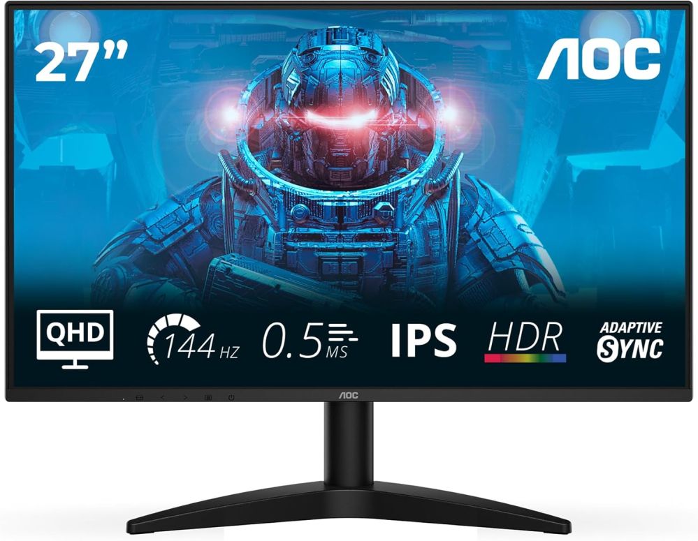 Монитор AOC  | Q27B36X | 27 " | IPS | QHD | 16:9 | 144 Hz | 4 ms | 2560 x 1440 pixels | 300 cd/m² | HDMI ports quantity 1 | Black