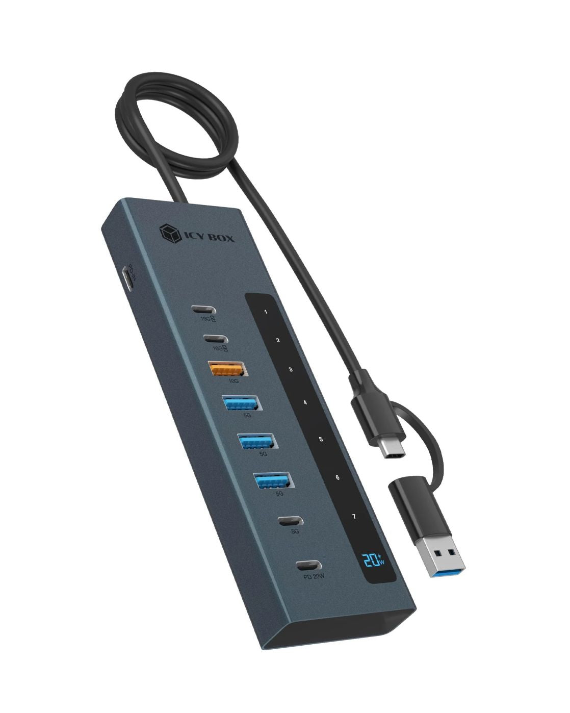 Другой аксессуар для компьютера Raidsonic  Icy Box 9-in-1 hub with Power Delivery and Type-C/Type-A host connection
