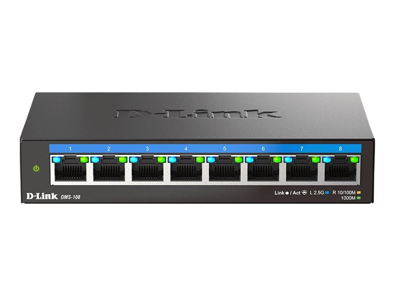 Server – muud tarvikud D-link  DMS-108/E 8-Port 2.5G Multi-Gigabit Desktop Switch |