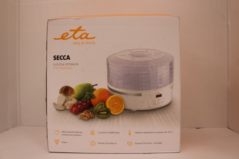 Другая малая бытовая техника ETA  SALE OUT.  Fruit Dryer | 730190000 Secca | Power 380 W | Number of trays 5 | Integrated timer | White | DEMO