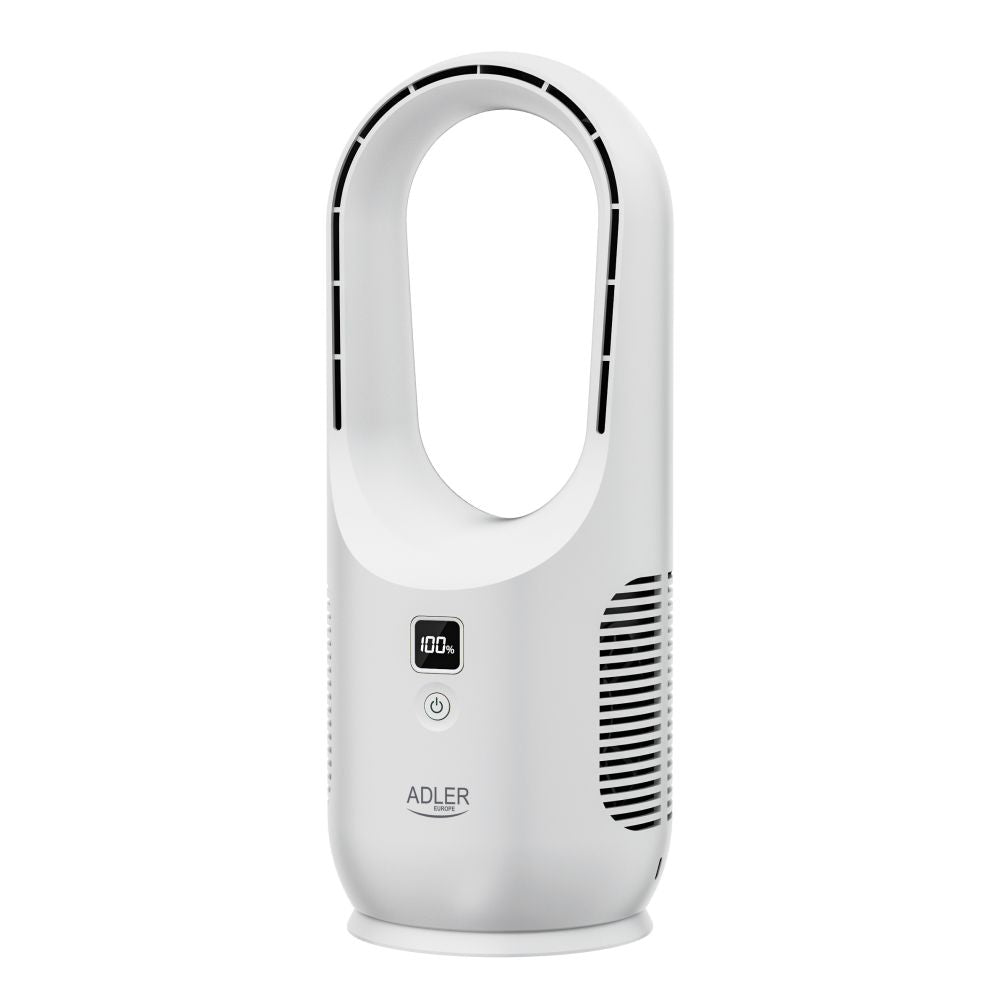 Fan Adler  Bladeless Rechargeable Fan | AD 7343 | Desk Fan | White | Diameter 14 cm | Number of speeds 3