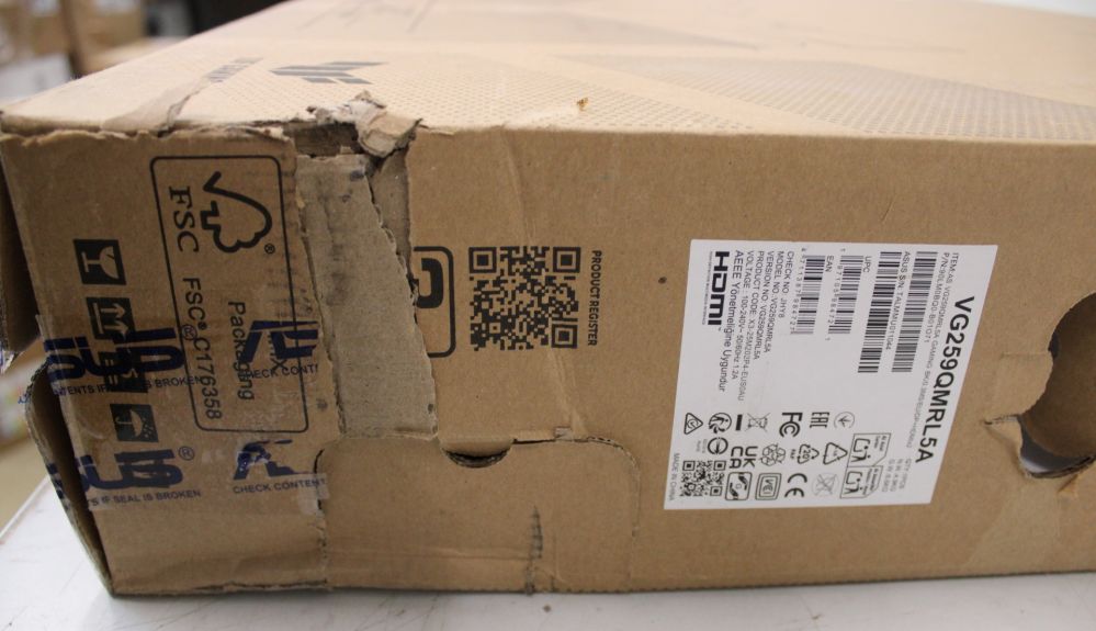 Monitorid Asus  SALE OUT.  |  TUF Gaming VG259QMRL5A | 24.5 " | Fast IPS | 16:9 | 310 Hz | 1 ms | 1920 x 1080 pixels | 400 cd/m² | HDMI ports quantity 2 | DAMAGED PACKAGING, SCRATCHED BEZEL