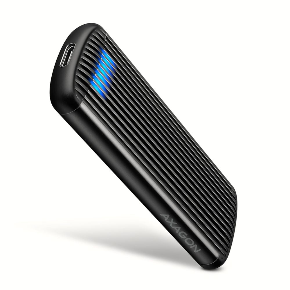Hard drive case Axagon  USB-C 10Gbps M.2 NVMe SSD Enclosure, Screwless, RIBBED Aluminum | EEM2-SC