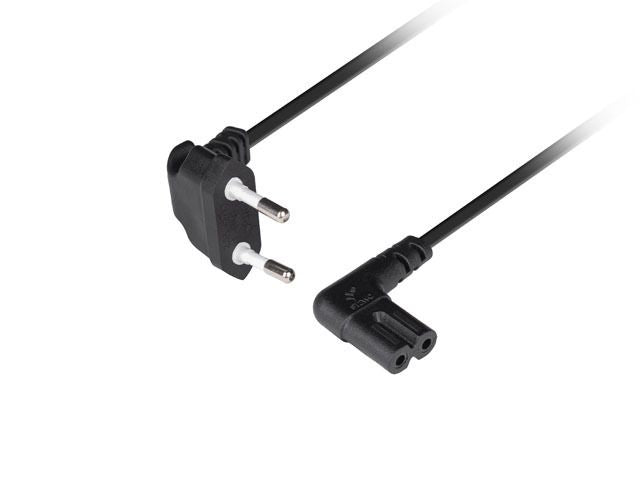 Кабель Lanberg  CEE 7/16 to IEC 320 C7 Euro (radio) power cord 3m angled VDE | CA-C7CA-12CC-0030-BK