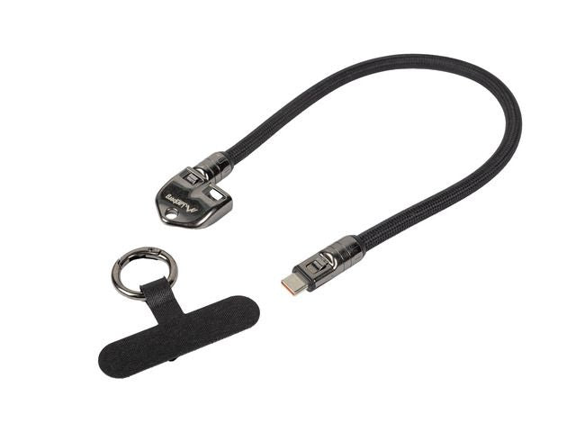 Кабель Lanberg  USB-C M/M Lanyard/Keychain Cable, 0.3 m, 240 W | CA-CMCM-10LN-0003-BK