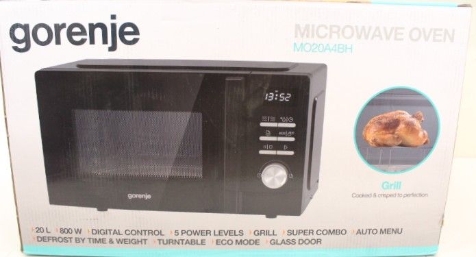 Mikrolaineahi GORENJE  SALE OUT. |  Microwave Oven | MO20A4BH | Free standing | 800 W | 20 L | Grill | Black | DAMAGED PACKAGING AND ITEM RIGHT SIDE
