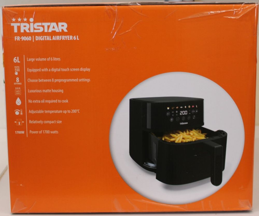 Lauagrillid Tristar  SALE OUT.  FR-9060 Digital Airfryer, 6 L, Digital LED touchscreen, 1700 W, Black |  Digital Airfryer | FR-9060 | Power 1700 W | Capacity 6 L | Black | Hot air technology | DAMAGED PACKAGING