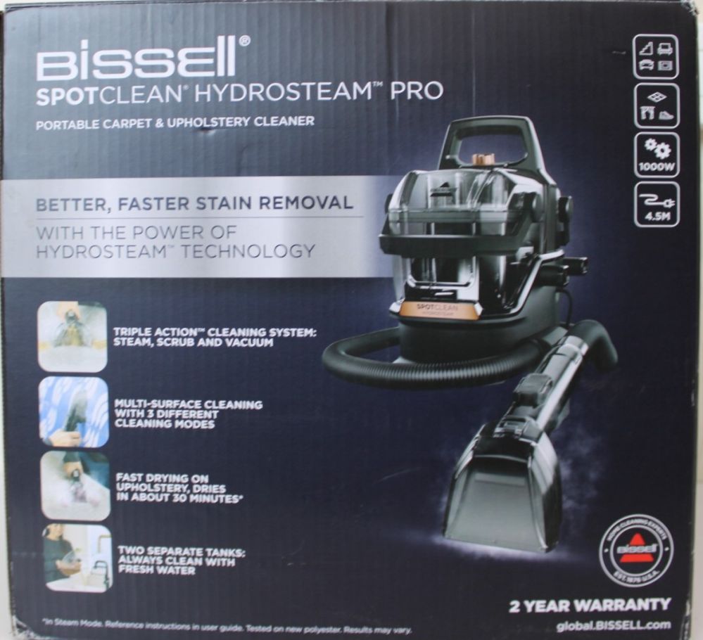 Tolmuimeja Bissell  SALE OUT.  SpotClean HydroSteam Pro |  Portable Carpet and Upholstery Cleaner | SpotClean HydroSteam Pro | Corded operating | Washing function | 1000 W | Black | 24 month(s) | DAMAGED PACKAGING, USED AND SCRATCHED