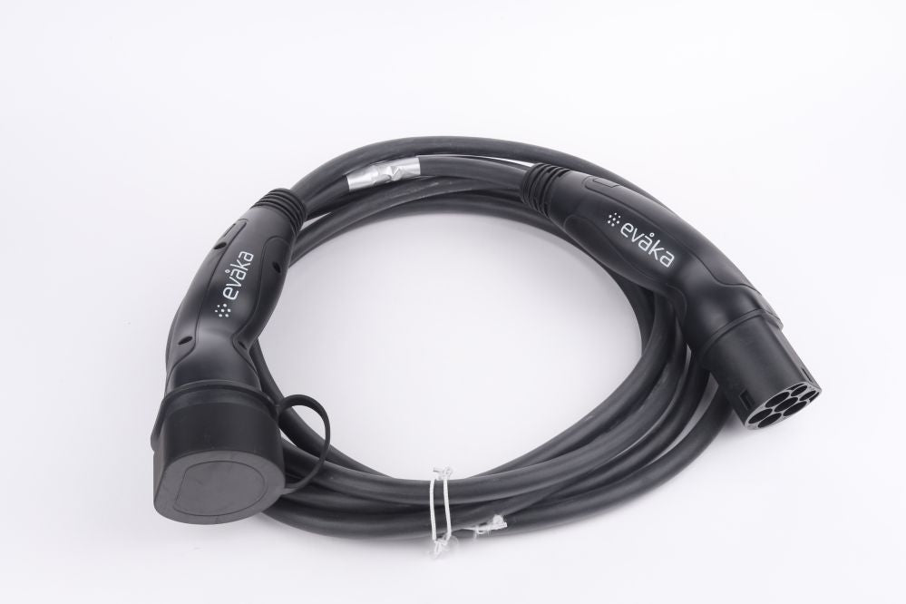 Elektrisõidukite lisavarustus EVAKA  EV Charging Cable Type 2-Type 2, 22 kW, 32 A, 5 x 6 mm2, 1 x 0.5 mm2, 5 m | ITGAM3871 | Black
