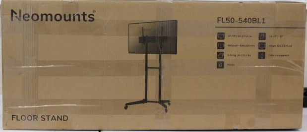 TV bracket NEOMOUNTS  SALE OUT.  FL50-540BL1 TV trolley - 37-70" - max 50 kg - manual h 128,5-145 cm - VESA 100x100-600x400 - black |  Floor stand | FL50-540BL1 TV trolley | Adjustable Height, Tilt | 37-70 " | Maximum weight (capacity) 50 kg | UNPACKED
