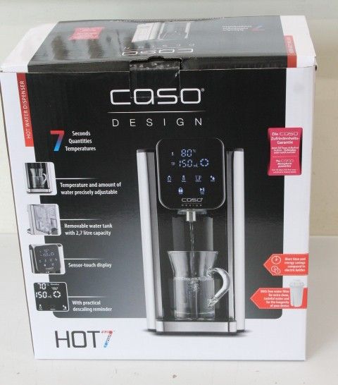 Чайник Caso  SALE OUT.  01875 HOT 7 Turbo Hot water dispenser, Capacity 2.7 L, Black/Stainless Steel | SALE OUT.  Turbo Hot Water Dispenser | Hot7 | Water Dispenser | 2200 W | 2.7 L | Plastic/Stainless Steel | Black/Stainless Steel | UNPACKED, USED