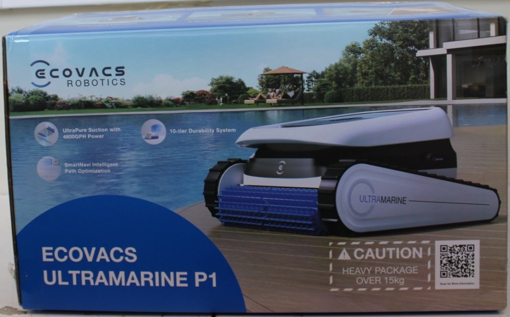 Пылесос Ecovacs  SALE OUT.  ULTRAMARINE P1 Robotic Pool Cleaner, 4800 GPH power, SmartNavi, White/Blue |  ULTRAMARINE P1 | Robotic Pool Cleaner | Operating time (max) 180 min | Wet | Li-ion | 4600 mAh | White/Blue | DEMO
