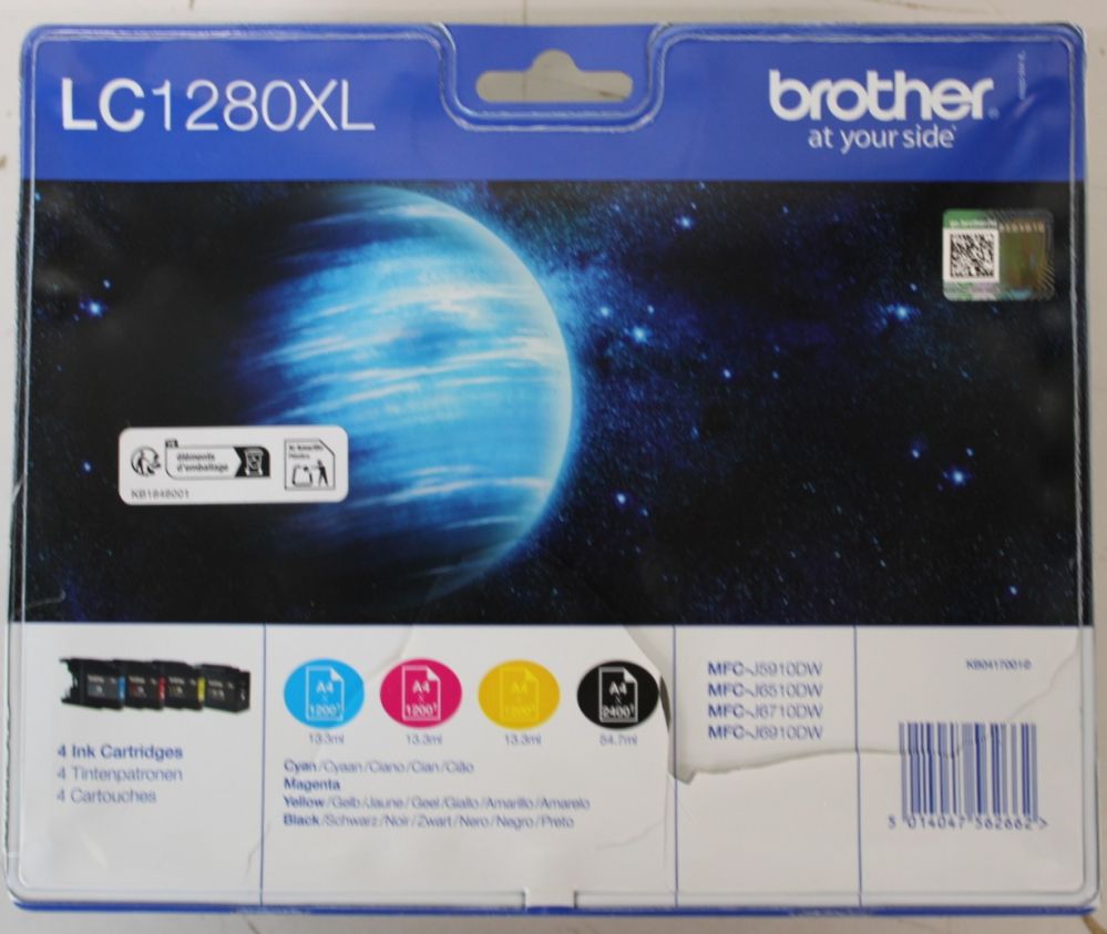 Printer accessories Brother  SALE OUT.  LC1280XL Multipack Ink Cartridge C/M/Y/BK |  Multipack | LC1280XL | Ink Cartridge | Magenta, Cyan, Yellow, Black | DAMAGED PACKAGING