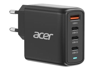 Контроллер Acer  67W PD GaN Charger, 2 x USB C and 1 x USB A, EU Plug, 100W USB C cable, Black (Retail Pack)