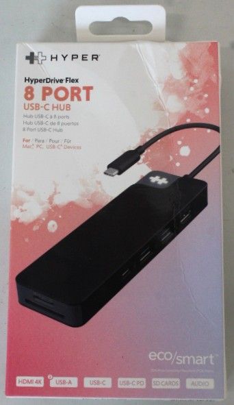 Беспроводные наушники HYPER  SALE OUT.  Drive Flex 8 Port USB-C Hub, Black |  Drive Flex 8 Port USB-C Hub, Black | HD4102BKGL | HDMI ports quantity 1 | Warranty 23 month(s) | DAMAGED PACKAGING
