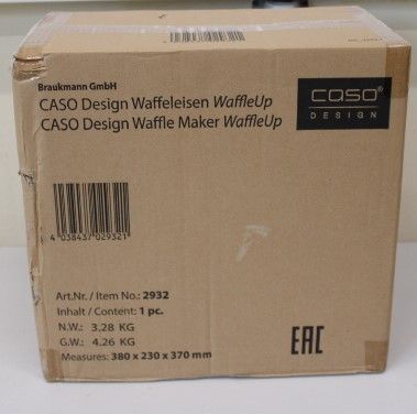 Röster Caso  SALE OUT.  WaffleUp Waffle Maker, 800 W, Stainless Steel, DAMAGED PACKAGING | WaffleUp | Waffle Maker | 800 W | Number of pastry 1 | Waffle | Silver | DAMAGED PACKAGING