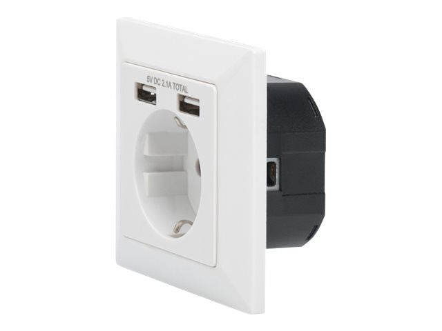 Server – muud tarvikud Digitus  Safety socket for flush mounting with 2 USB ports | DA-70613