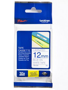 Расходный материал Brother  BROTHER TZE233 12 BLUE ON WHITE
