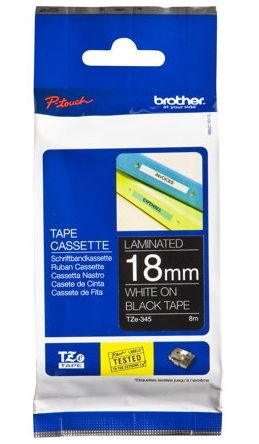 Расходный материал Brother  BROTHER TZE345 18 WHITE ON BLACK