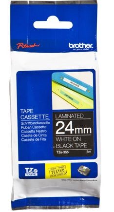 Expendable material Brother BROTHER TZE355 24 WHITE ON BLACK