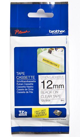 Расходный материал Brother  BROTHER TZES131 12 BLACK ON CLEAR STR. A